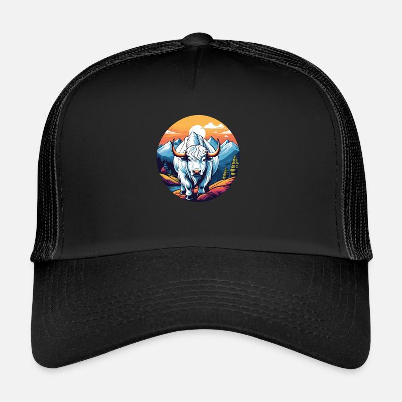 Yak blanc Casquette trucker 