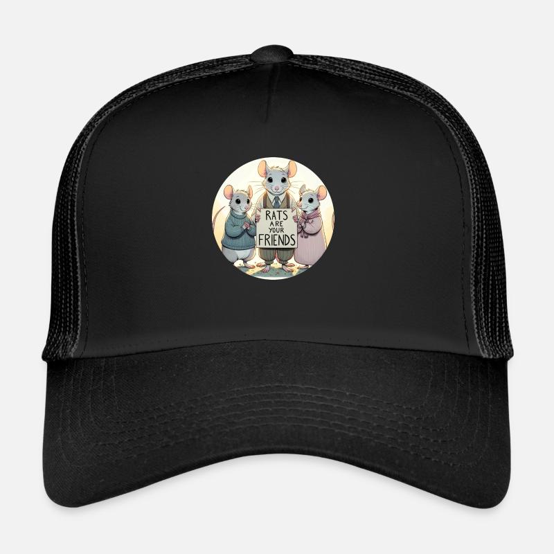 Ratten sind Freunde - Trucker Cap - Schwarz/Schwarz