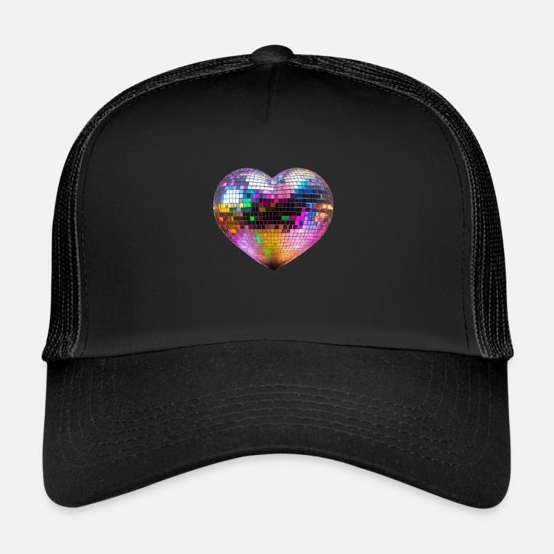 Club Disco Herz - Trucker Cap - Schwarz/Schwarz