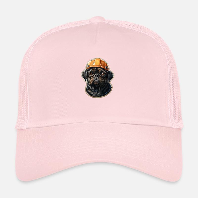 Mops als Baumeister Trucker Cap