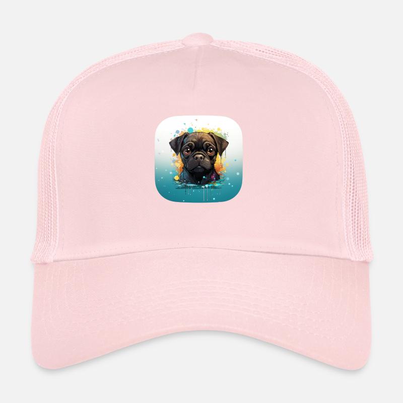 Mignon petit chiot carlin Casquette trucker 