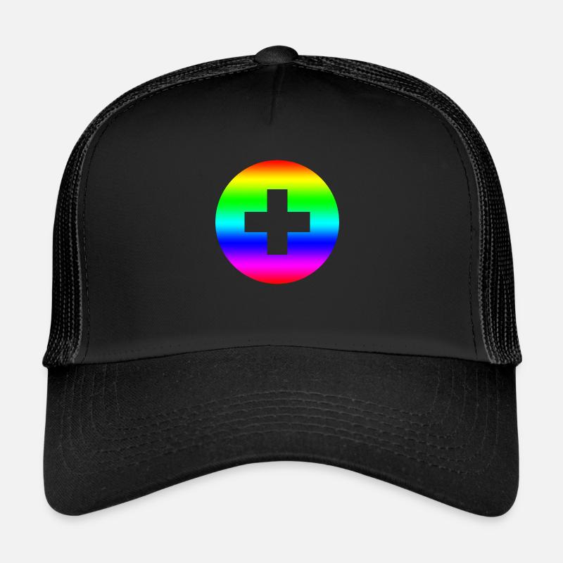 Runder Regenbogen plus Kreuz Trucker Cap