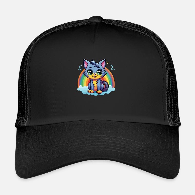 Lebendiges Regenbogenkätzchen-Kunstwerk Trucker Cap