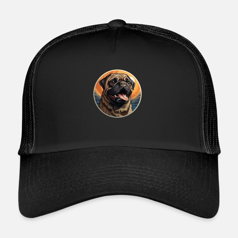 Faithful looking pug head Trucker Cap