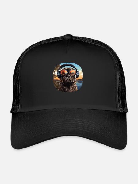 Carlin casque lunettes de soleil vintage - Casquette trucker  - noir/noir - Devant