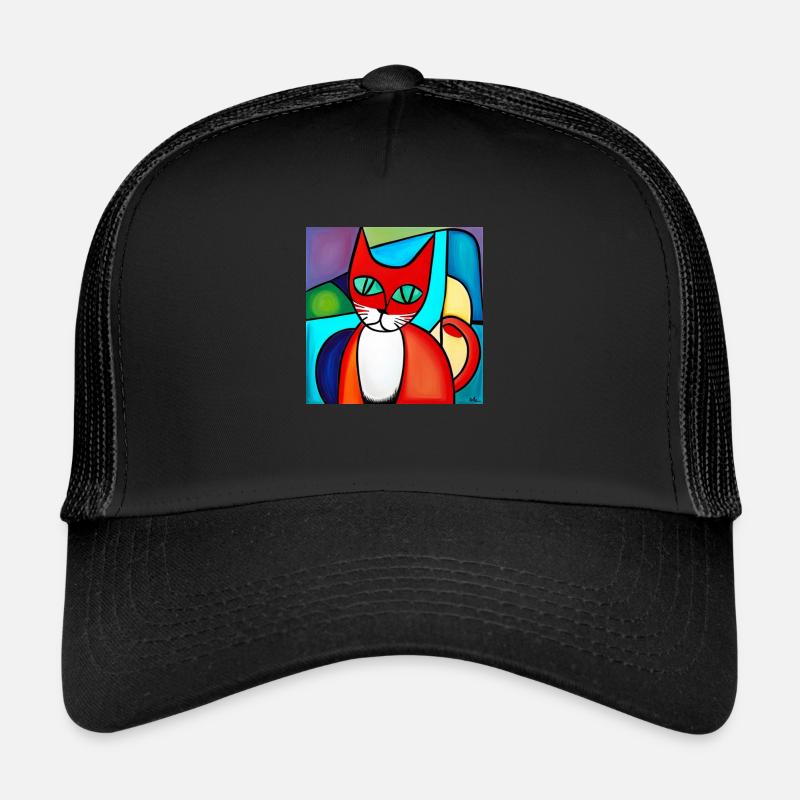Visage de chat abstrait sur t-shirt Casquette trucker 