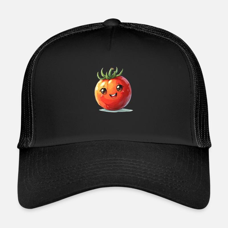 Tomate fröhlicher Comic Stil Trucker Cap