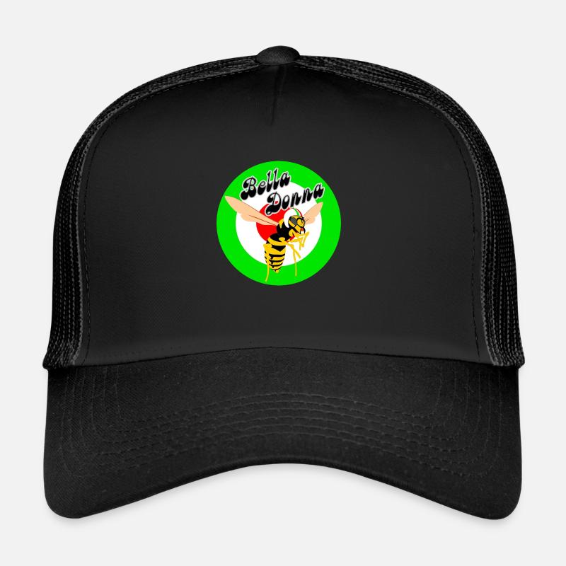 Wespe Mod Target Grünes Rondell Bella Donna - Trucker Cap - Schwarz/Schwarz