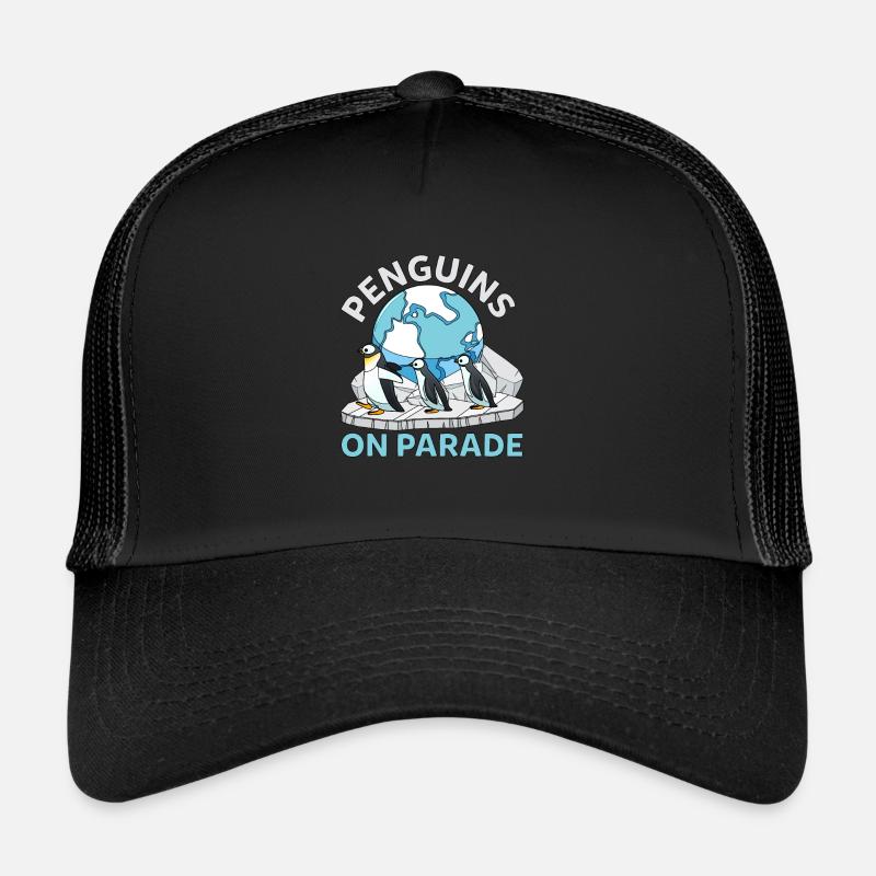 Funny Antarctic Penguins On Parade Wildlife Trucker Cap