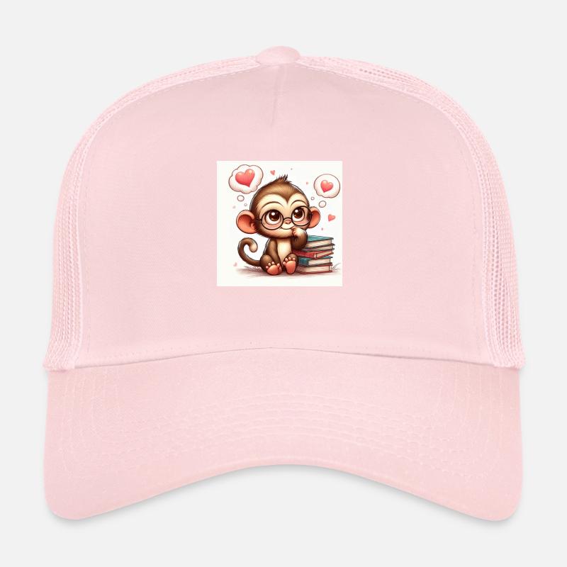 Singe avec livre Casquette trucker 