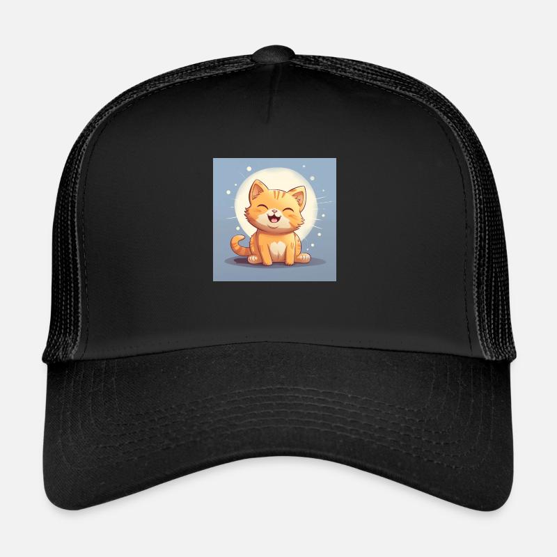 Un chat mignon de style dessin animé qui rit Casquette trucker 