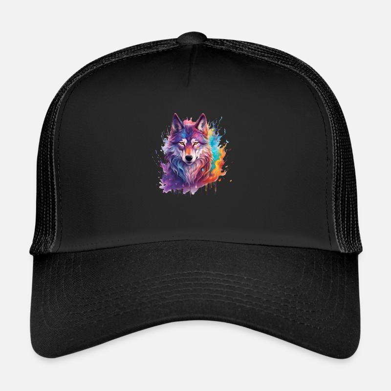 magic wolf - Trucker Cap - Schwarz/Schwarz