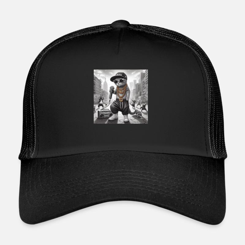 MC Miaou - Casquette trucker  - noir/noir