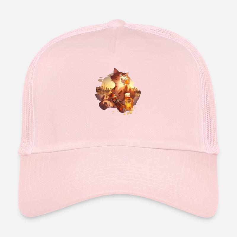 Paws & Pints : Chat avec tee-shirt à bière Casquette trucker 