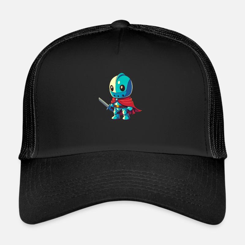 Brave knight in comic book style for kids Trucker Cap