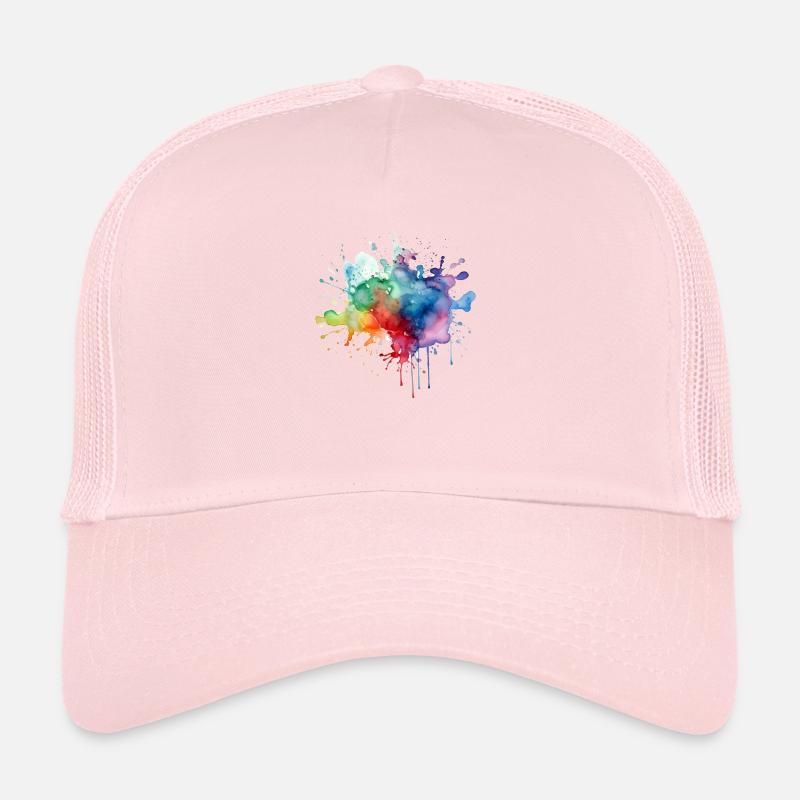 Aquarelle Splash Splash Acrylique coloré Casquette trucker 