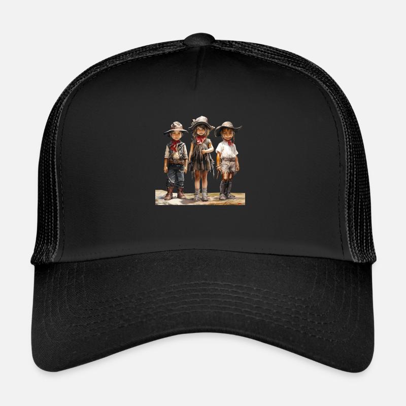 Faschingsverkleidung bei Kindern - Trucker Cap - Schwarz/Schwarz