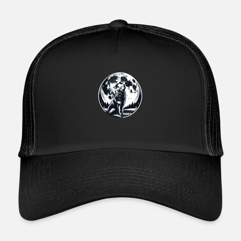 Silhouette de loup Casquette trucker 