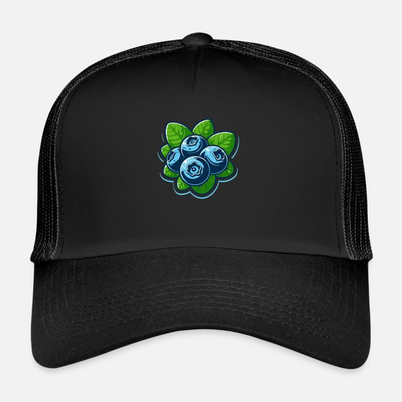 Heidelbeeren Beeren - Trucker Cap - Schwarz/Schwarz