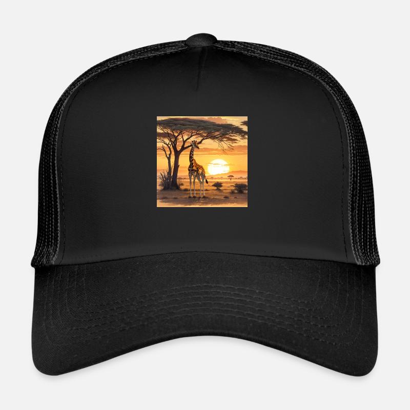 GIRAFE AU COUCHER DU SOLEIL Casquette trucker 