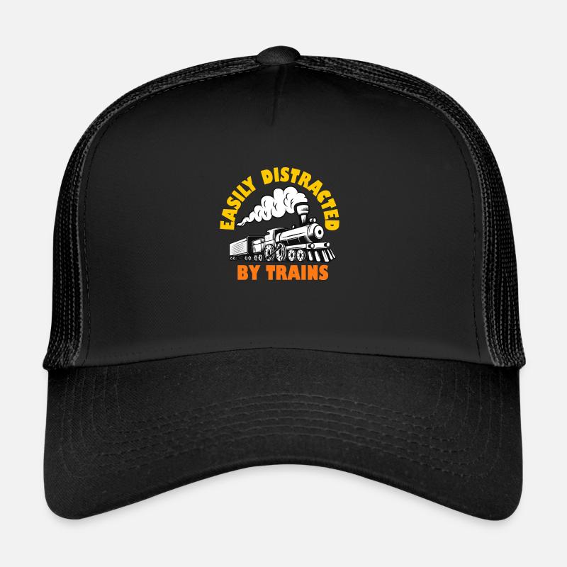 Easily Distracted By Trains Trucker Cap