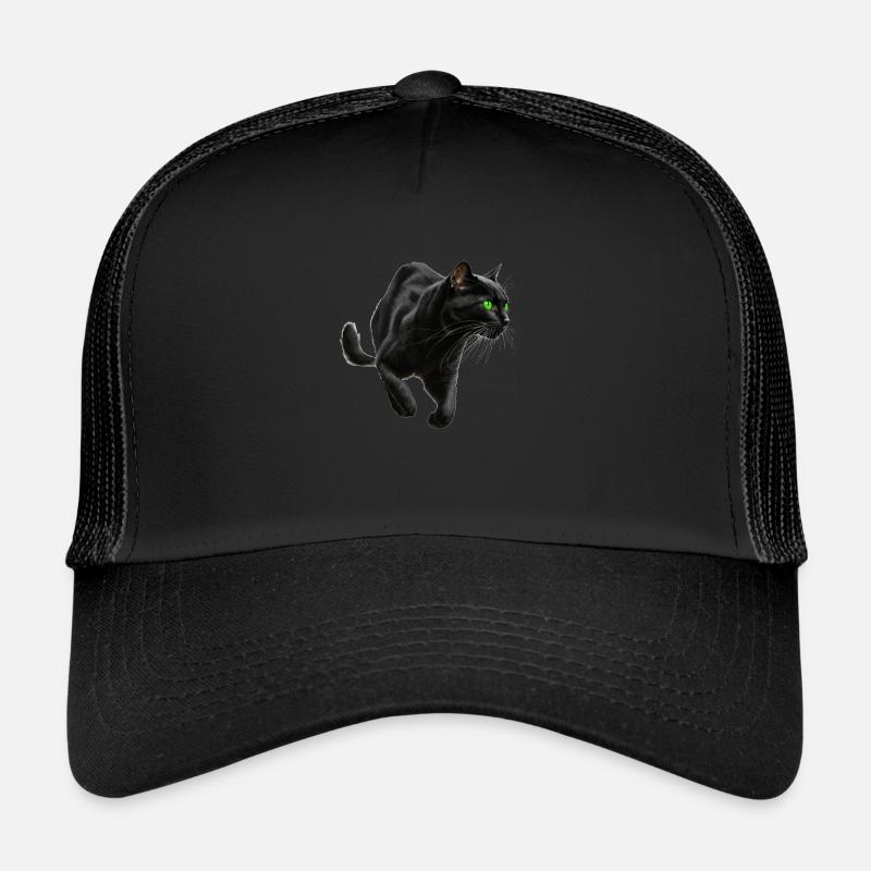 Schwarzer Panther , Schwarze Katze, Katzenbild Trucker Cap