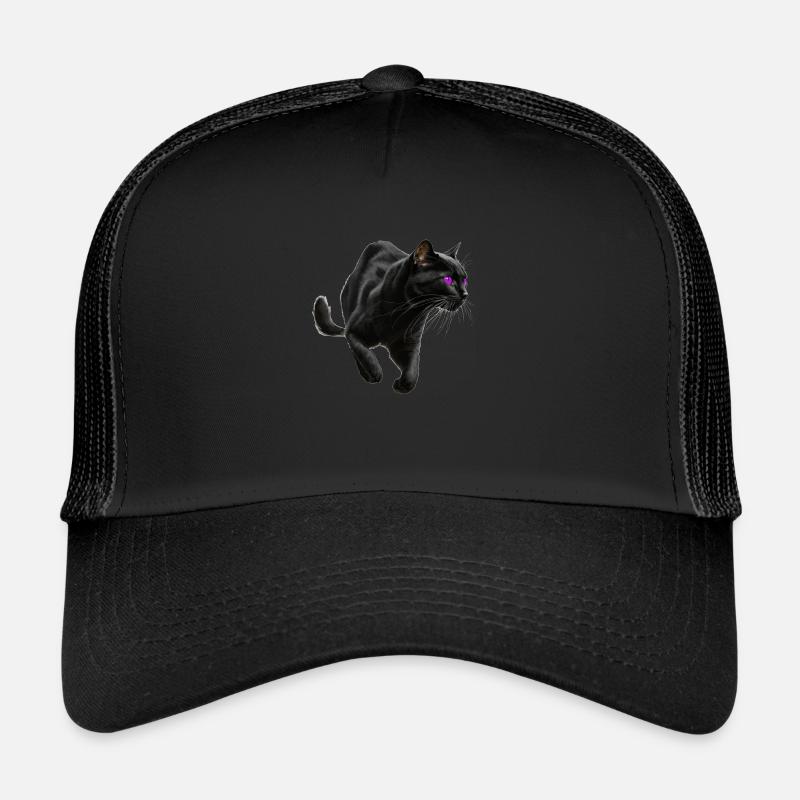 Schwarzer Panther , Schwarze Katze, Katzenbild Trucker Cap