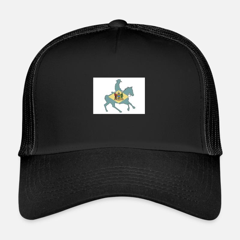 Delaware State Flag Cowboy Trucker Cap