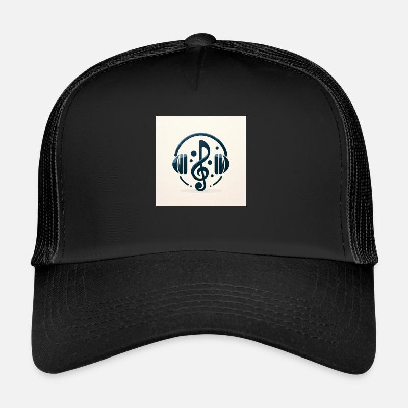 Élégance mélodique - Casquette trucker  - noir/noir
