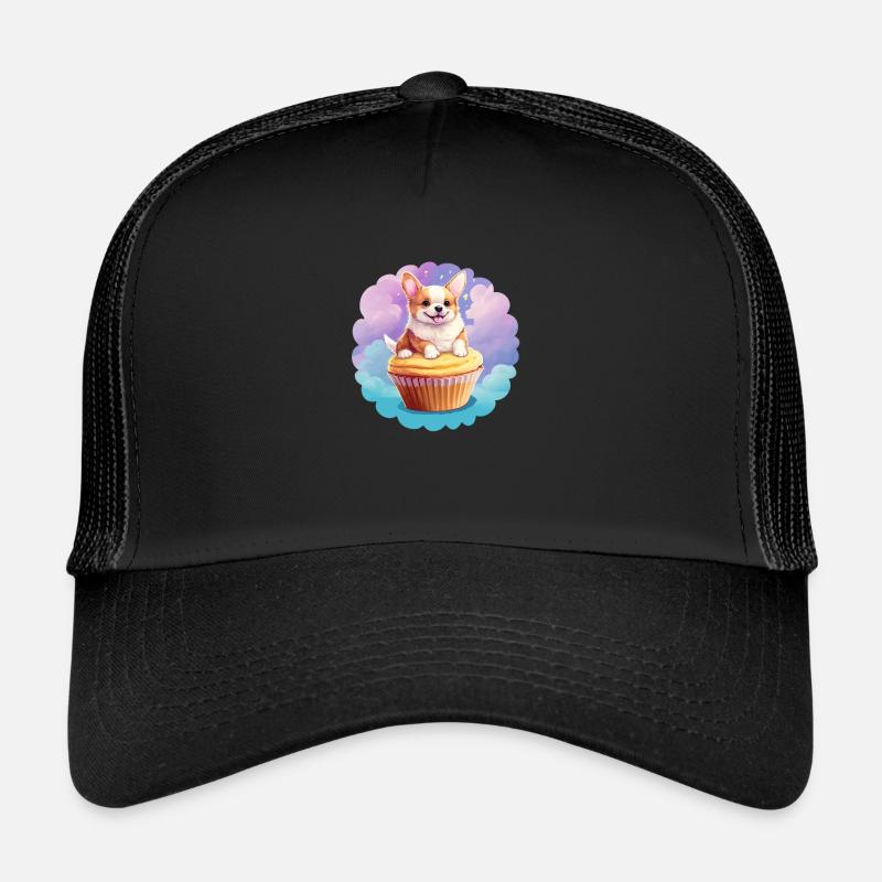 Cupcake corgi - Trucker Cap - black/black