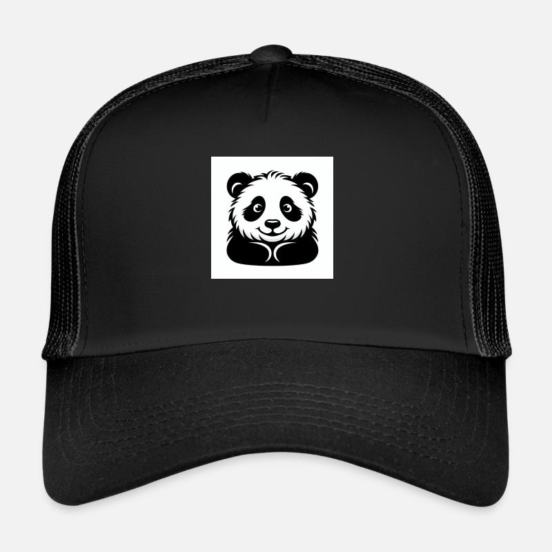 Cheerful Panda Bear - Trucker Cap - black/black
