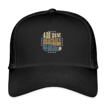 Retro-Vintage, in meiner Paintball-Ära, groovige Schrift - Trucker Cap - Schwarz/Schwarz - Vorne