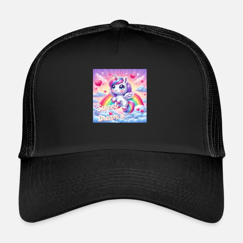 Süßes Einhorn - Trucker Cap - Schwarz/Schwarz