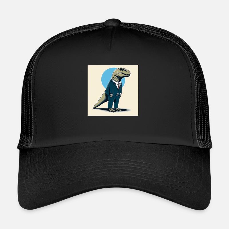 Dino in a suit - Trucker Cap - black/black