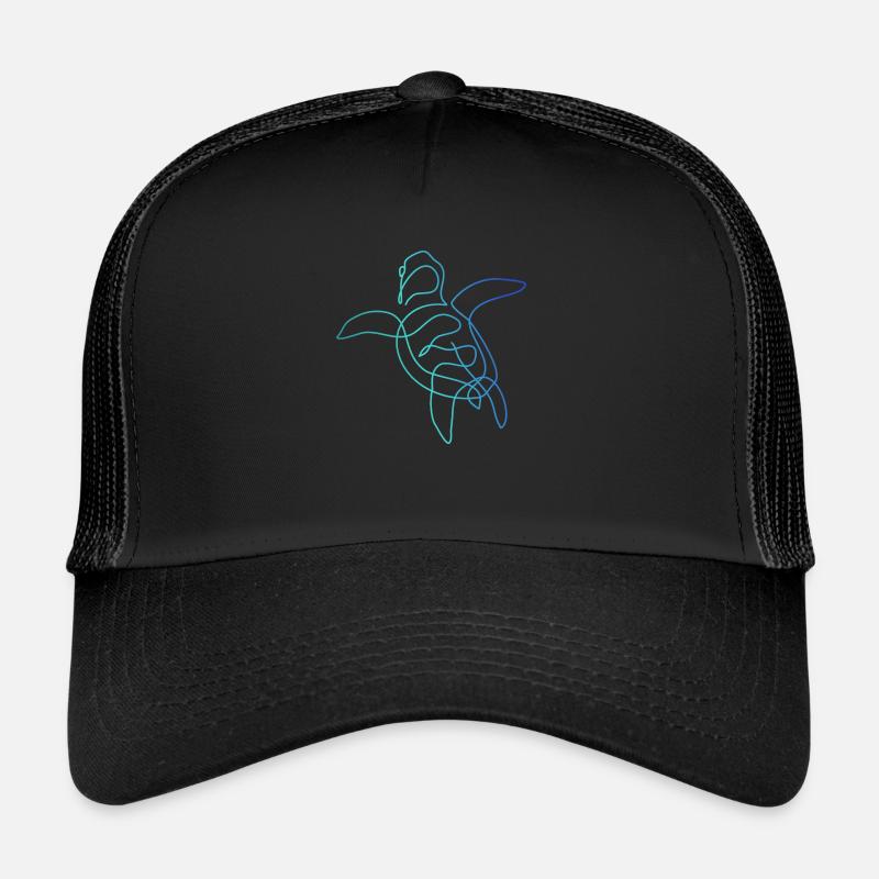 Dessin au trait tortue Casquette trucker 