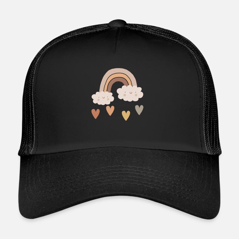 Farbpfade: Boho Regenbogen - Trucker Cap - Schwarz/Schwarz