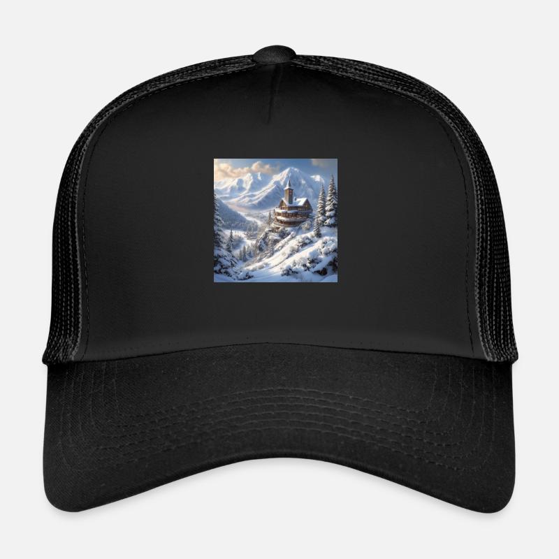 Snowy Mountain Trucker Cap