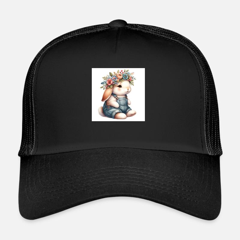 lapin fleur Casquette trucker 