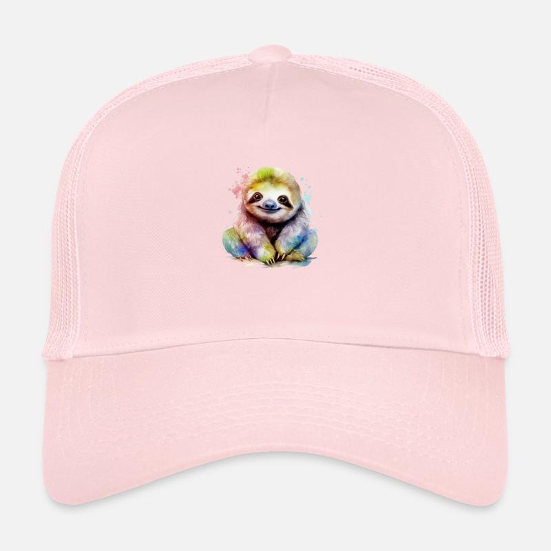 watercolor sloth Trucker Cap