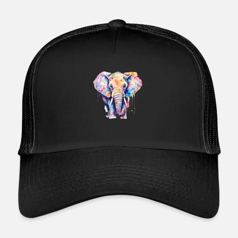 Aquarelle Éléphant Casquette trucker 