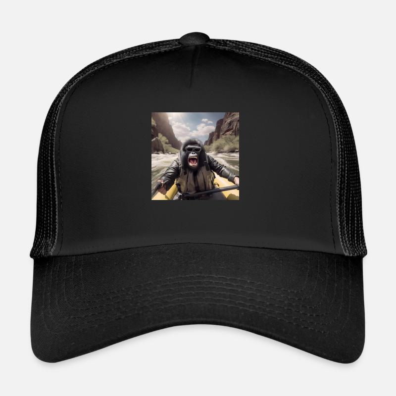 Rafting Gorille - Casquette trucker  - noir/noir