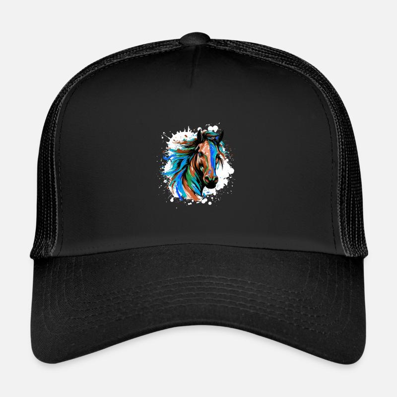 Pferd Kopf Porträt Bunt Trucker Cap