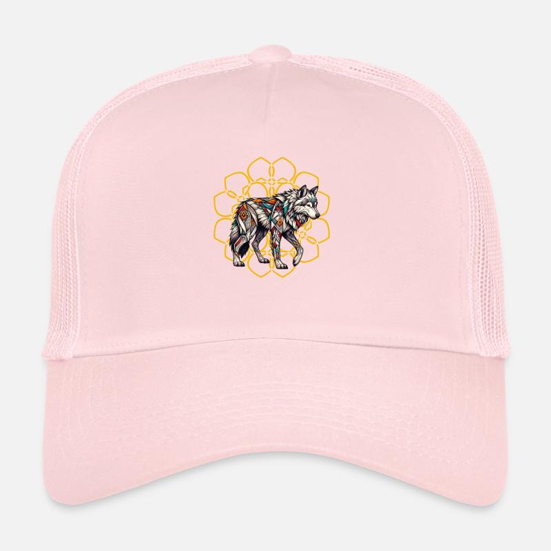 Stammeswolf im Goldenen Mandala Trucker Cap