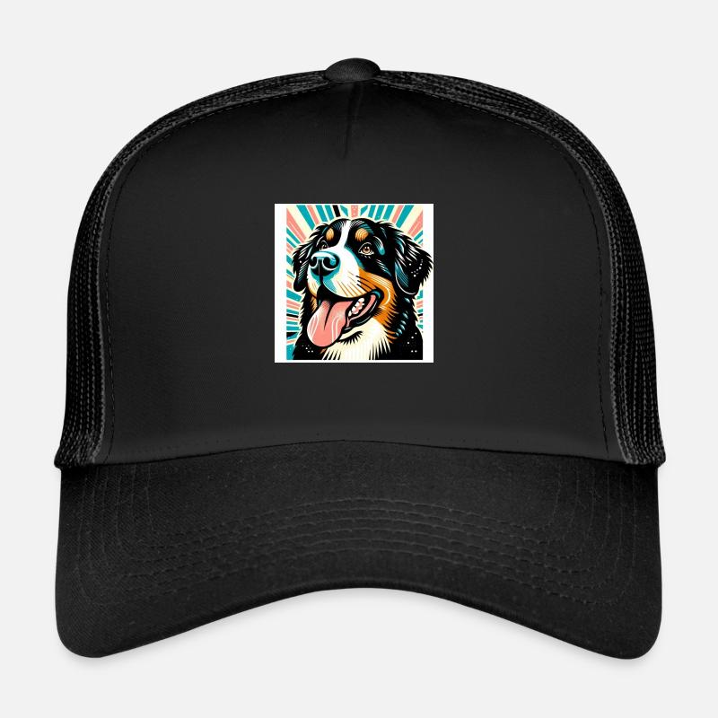 Bernasennenhund Risographie Vektorstyle Trucker Cap