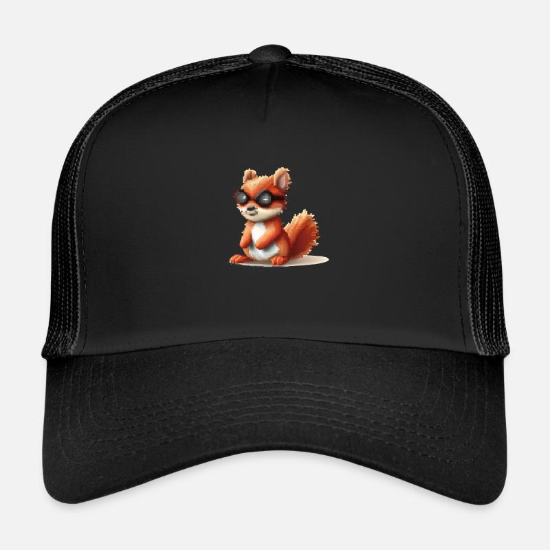 Pixou l'écureuil - Casquette trucker  - noir/noir