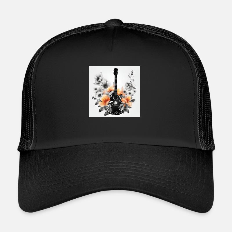 GUITARE EN FLEURS - Casquette trucker  - noir/noir