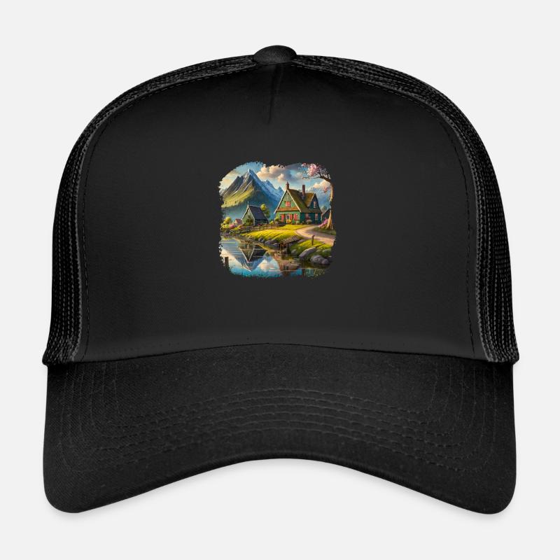 Schönes Dorf in den Bergen Trucker Cap