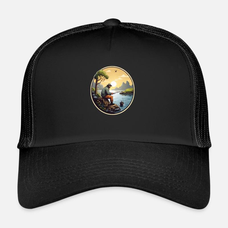 Pêcheur à la ligne - Casquette trucker - noir/noir
