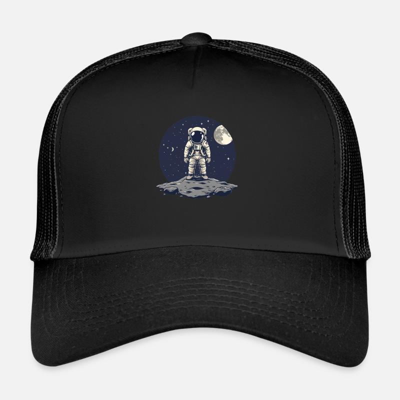 Fond de lune d’astéroïde frontal d’astronaute Casquette trucker 
