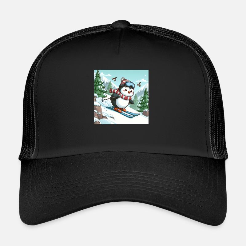 Ski Pinguin - Trucker Cap - Schwarz/Schwarz